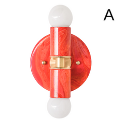 Red, Orange, & Pink Marbled Small Thalia Sconces
