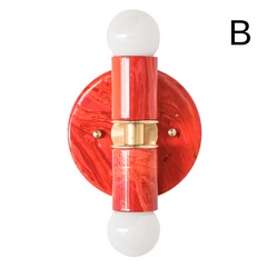 Red, Orange, & Pink Marbled Small Thalia Sconces