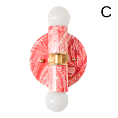 Coral Pink & White Marbled Small Thalia Sconces