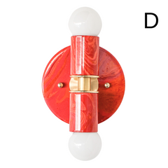 Red, Orange, & Pink Marbled Small Thalia Sconces