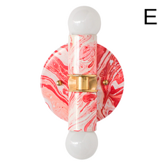 Coral Pink & White Marbled Small Thalia Sconces