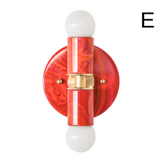 Red, Orange, & Pink Marbled Small Thalia Sconces