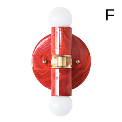 Red, Orange, & Pink Marbled Small Thalia Sconces