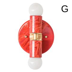Red, Orange, & Pink Marbled Small Thalia Sconces