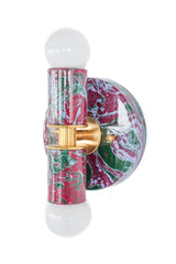 Black Cherry, Olive, & Lilac Marbled Thalia Sconces