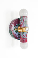 Black Cherry, Olive, & Lilac Marbled Thalia Sconces