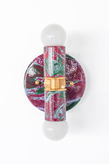 Black Cherry, Olive, & Lilac Marbled Thalia Sconces