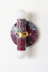 Black Cherry, Olive, & Lilac Marbled Thalia Sconces