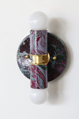 Black Cherry, Olive, & Lilac Marbled Thalia Sconces