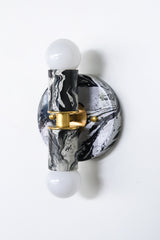 Black & White Marbled Small Thalia Sconce
