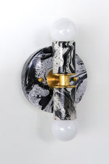 Black & White Marbled Small Thalia Sconce