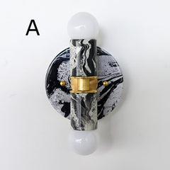 Black & White Marbled Small Thalia Sconce