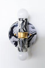 Black & White Marbled Small Thalia Sconce