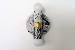 Black & White Marbled Small Thalia Sconce