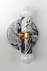 Black & White Marbled Small Thalia Sconce