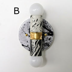 Black & White Marbled Small Thalia Sconce