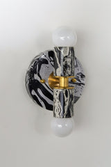 Black & White Marbled Small Thalia Sconce