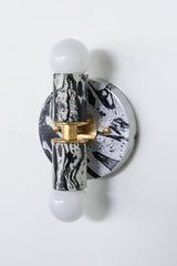 Black & White Marbled Small Thalia Sconce