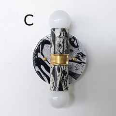 Black & White Marbled Small Thalia Sconce