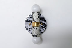 Black & White Marbled Small Thalia Sconce