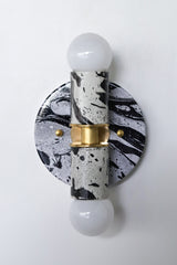 Black & White Marbled Small Thalia Sconce