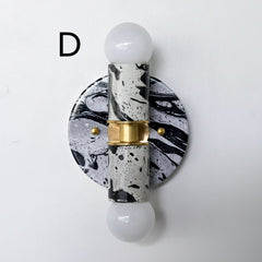 Black & White Marbled Small Thalia Sconce