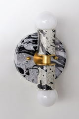 Black & White Marbled Small Thalia Sconce