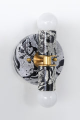 Black & White Marbled Small Thalia Sconce