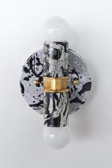 Black & White Marbled Small Thalia Sconce