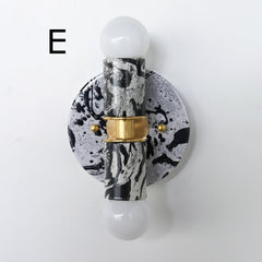 Black & White Marbled Small Thalia Sconce