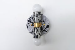 Black & White Marbled Small Thalia Sconce