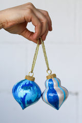 Blue Painted Ornaments Set