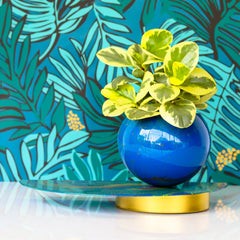 Blue & Green Marbled Demilune Planter