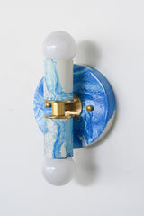 Blue & White Marbled Thalia Sconce