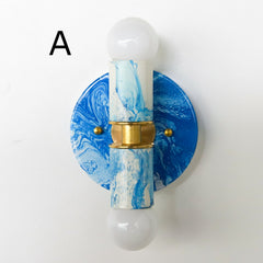 Blue & White Marbled Thalia Sconce