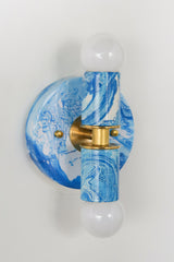 Blue & White Marbled Thalia Sconce