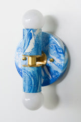 Blue & White Marbled Thalia Sconce