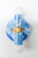 Blue & White Marbled Thalia Sconce