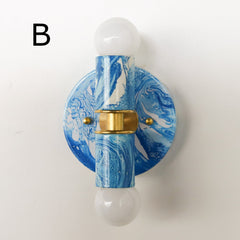 Blue & White Marbled Thalia Sconce
