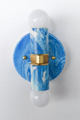 Blue & White Marbled Thalia Sconce