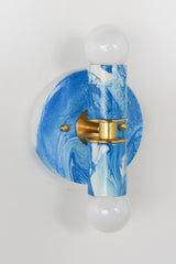 Blue & White Marbled Thalia Sconce