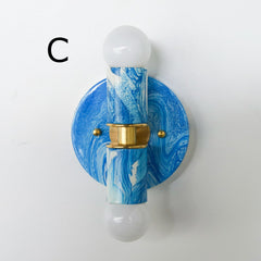 Blue & White Marbled Thalia Sconce