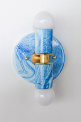 Blue & White Marbled Thalia Sconce