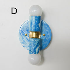 Blue & White Marbled Thalia Sconce