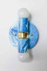 Blue & White Marbled Thalia Sconce