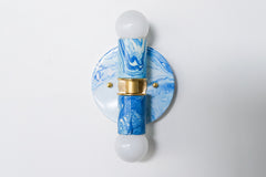 Blue & White Marbled Thalia Sconce