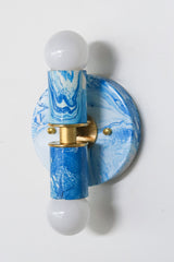 Blue & White Marbled Thalia Sconce