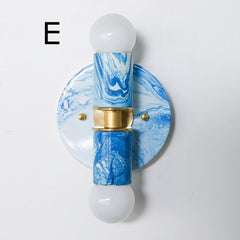 Blue & White Marbled Thalia Sconce