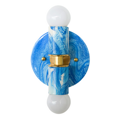 Blue & White Marbled Thalia Sconce