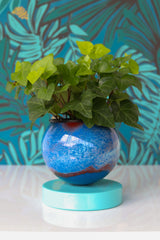 Blue, White, & Red Marbled Loa Planter